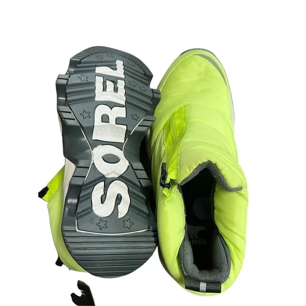 Sorel Women's 7.5 Sorel Kinetic Impact Puffy Zip Waterproof Boots neon Green